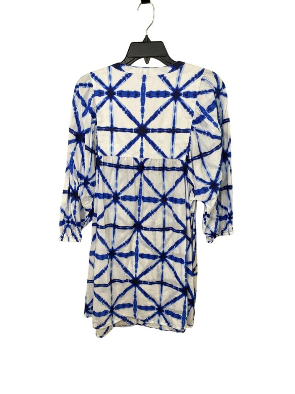 Tommy Bahama Womens Tie-Dye Drawstring Dress Blue White Tassel Detail L Cotton - Picture 3 of 7